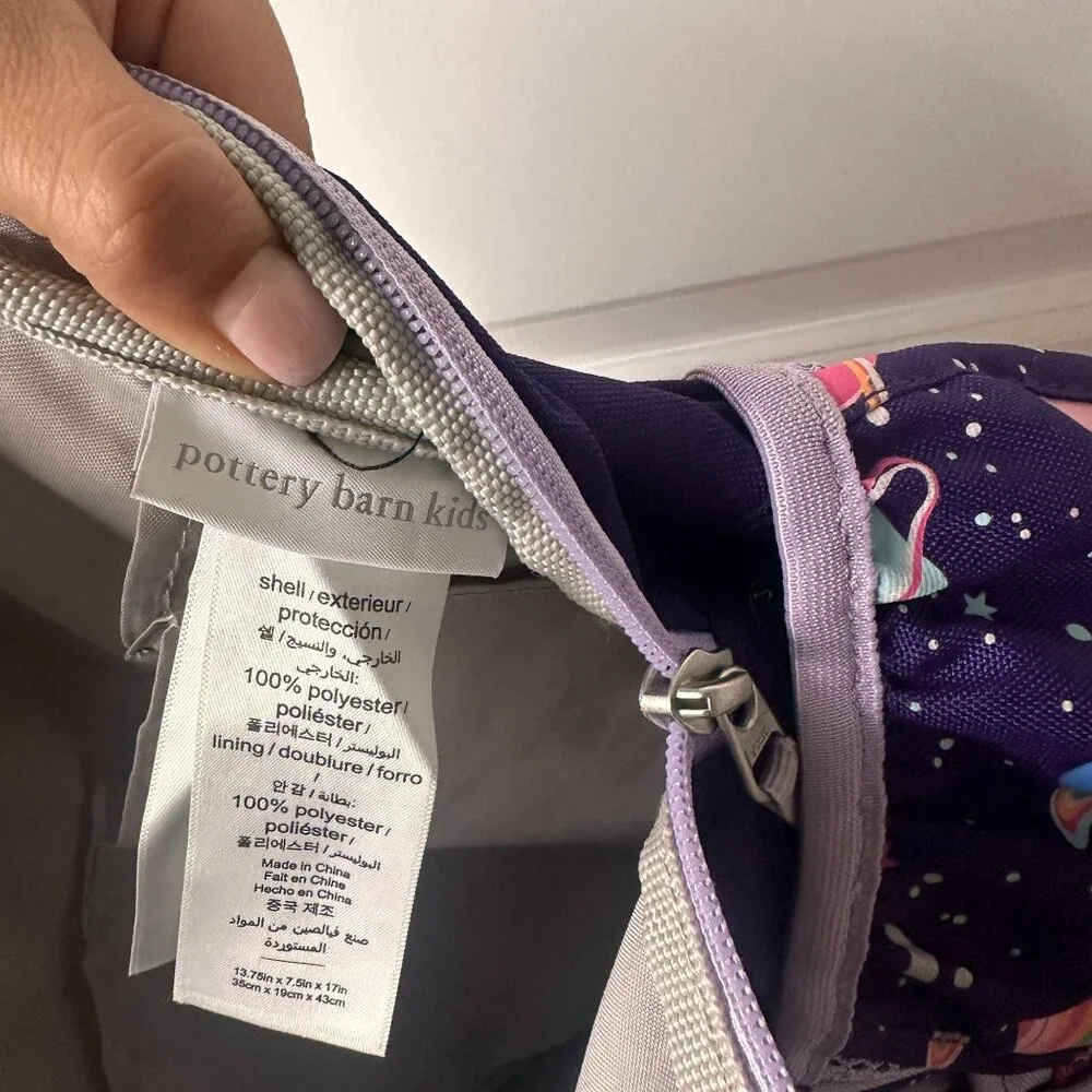 Pottery Barn Kids Mackenzie Rainbow Heart Galaxy Glow-in-the-Dark Backpack Large